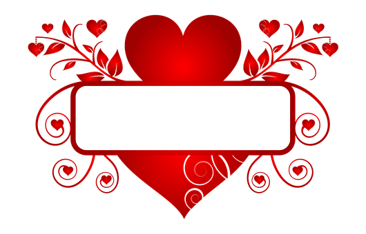 Romantic Heart Banner Design PNG image