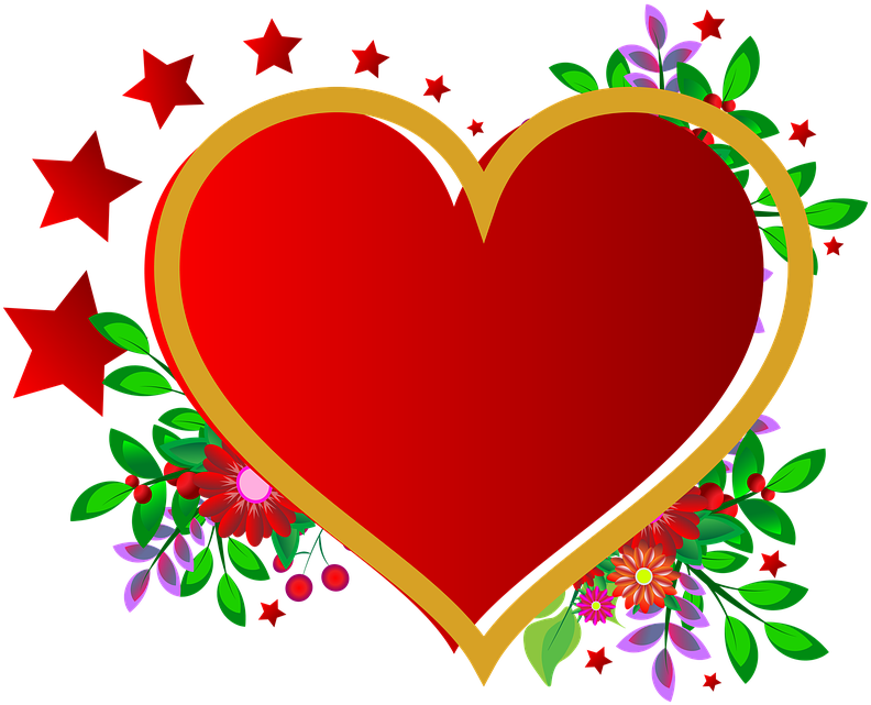 Romantic Heart Frame Design PNG image