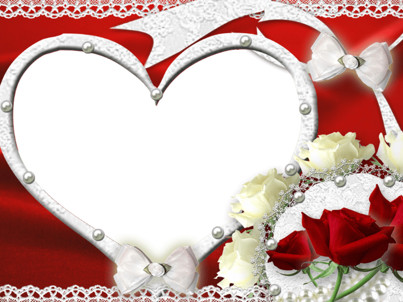 Romantic Heart Photo Frame PNG image