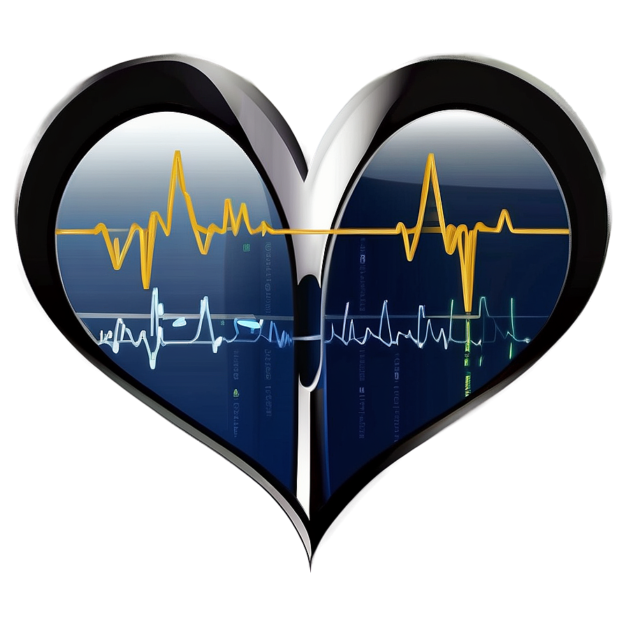 Romantic Heartbeat Illustration Png 06112024 PNG image