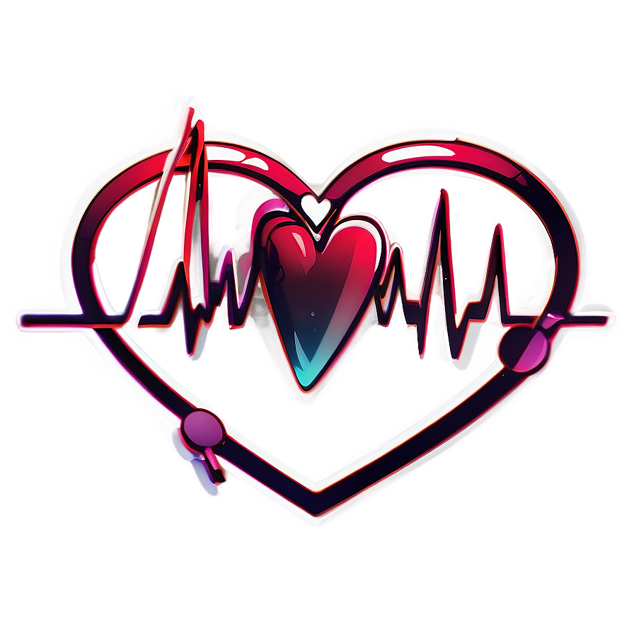 Romantic Heartbeat Illustration Png Gng70 PNG image