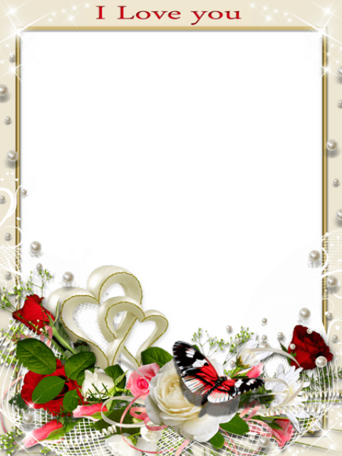 Romantic Love Photo Frame PNG image