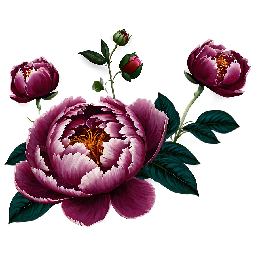 Romantic Peony Pattern Png 43 PNG image