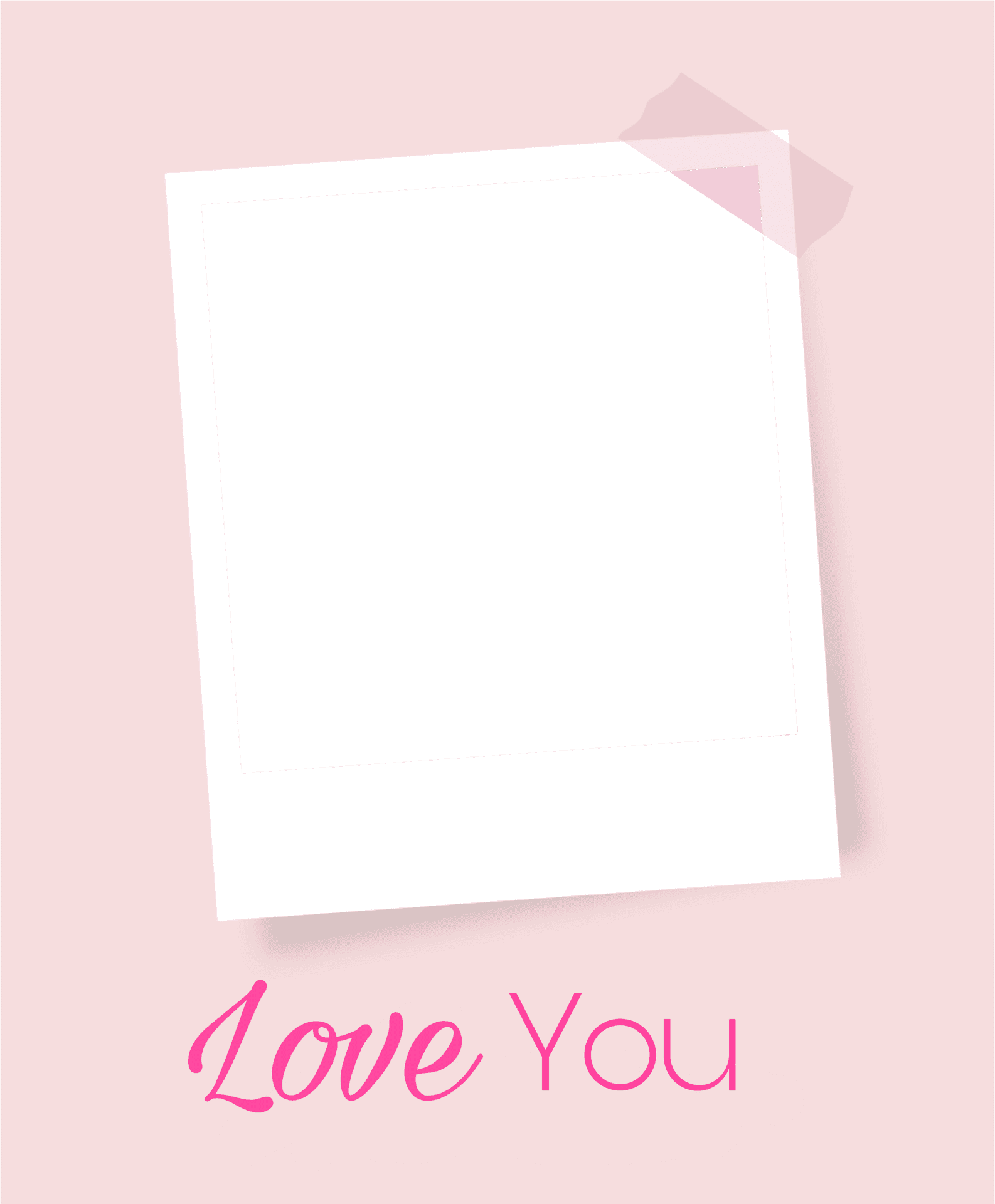 Romantic Polaroid Love Frame PNG image