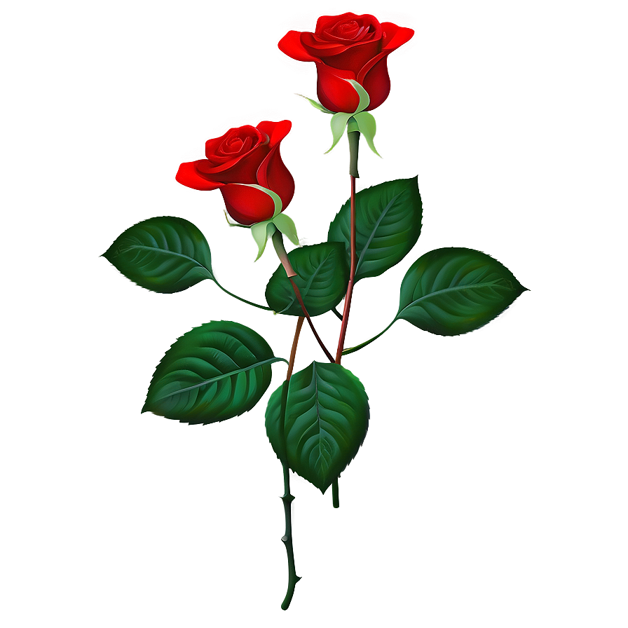 Romantic Red Rose Png Drf PNG image