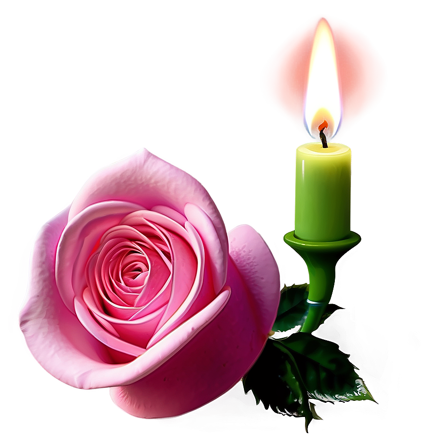 Romantic Rose Candle Png 18 PNG image