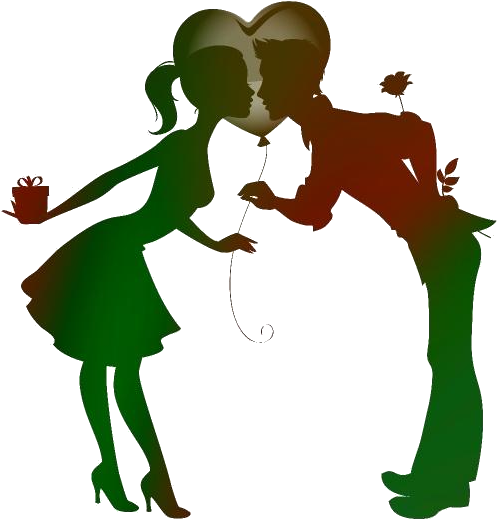 Romantic Silhouette Couple Kissing.png PNG image