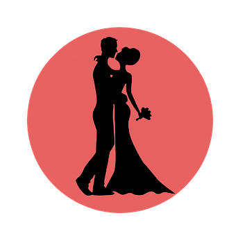 Romantic Silhouette Kiss PNG image