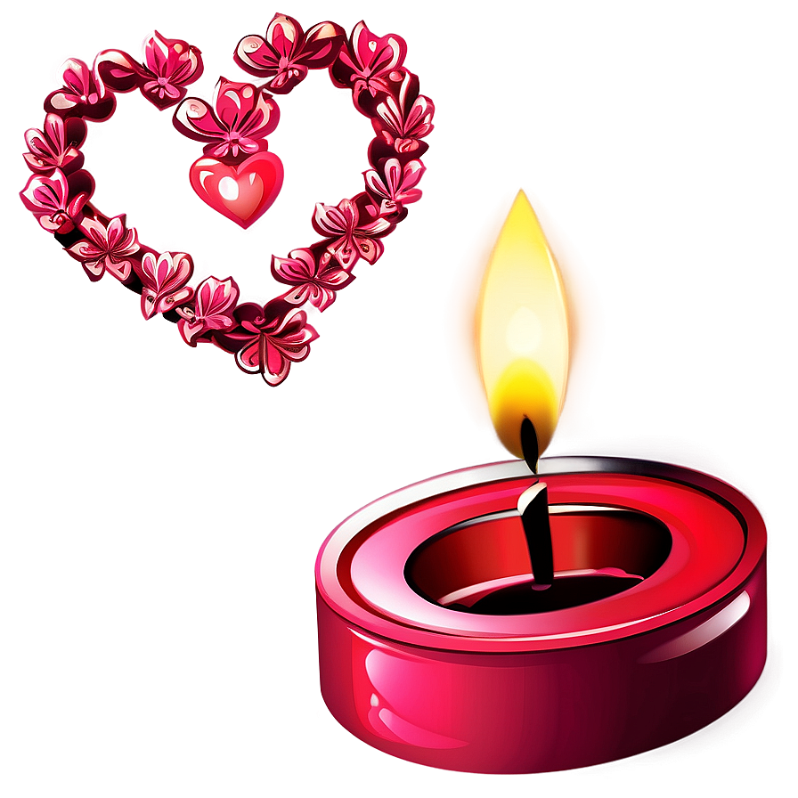 Romantic Valentine's Day Candlelight Png 06202024 PNG image