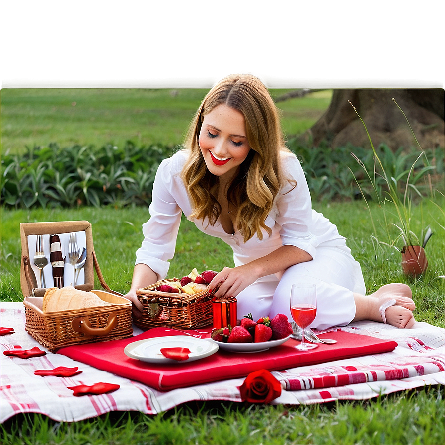 Romantic Valentine's Day Picnic Png 06202024 PNG image