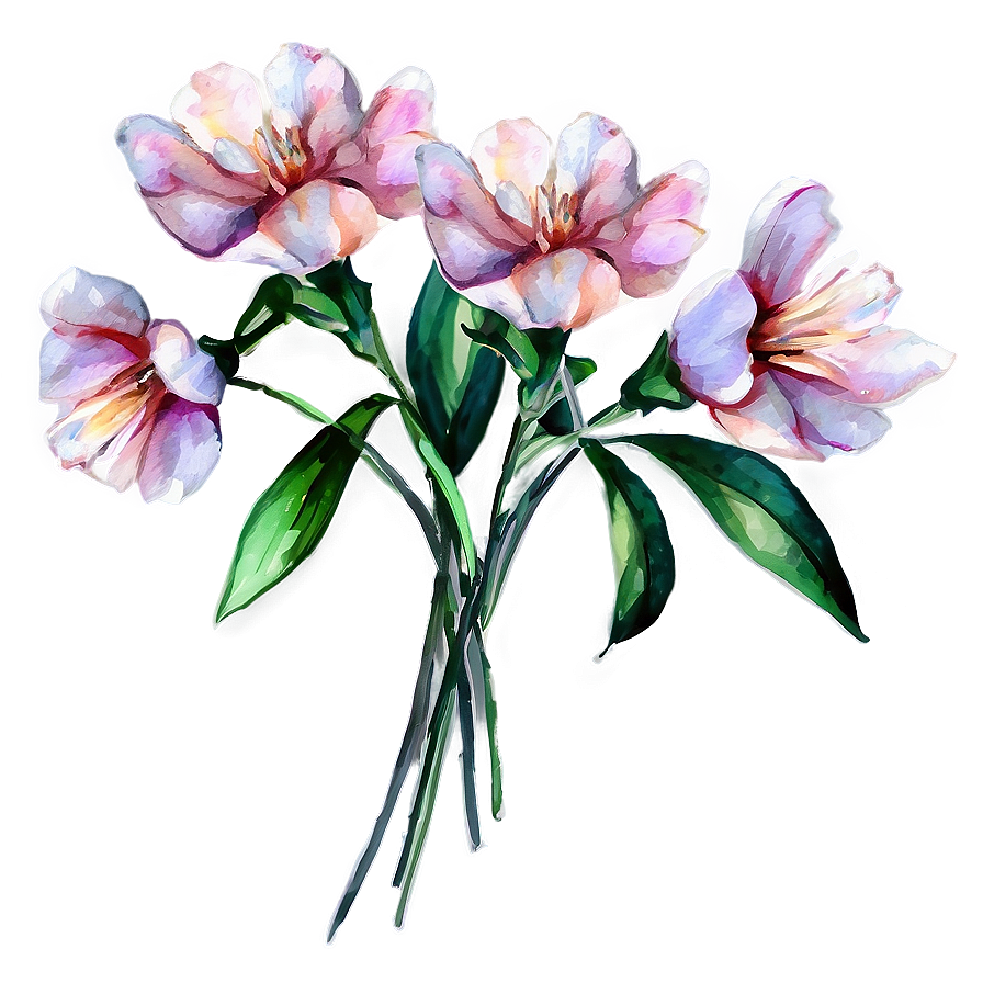 Romantic Watercolor Flowers Png Eer PNG image