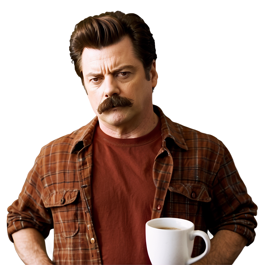 Ron Swanson Coffee Png 06242024 PNG image