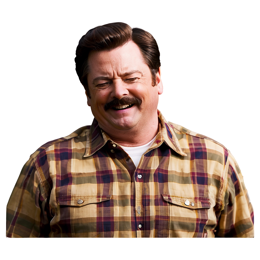 Ron Swanson Laughing Png Jby PNG image