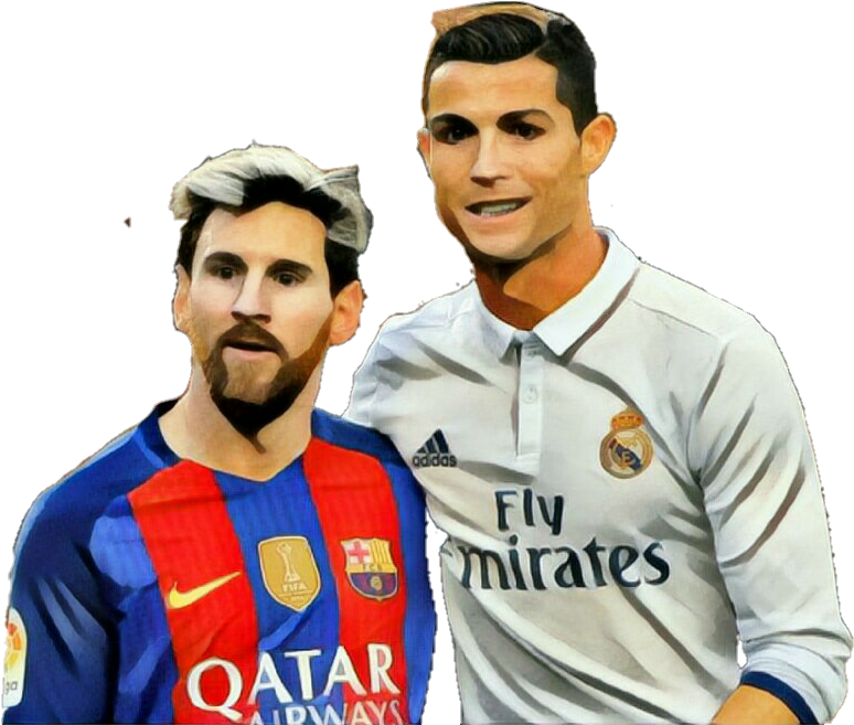 Ronaldoand Messi Sideby Side PNG image