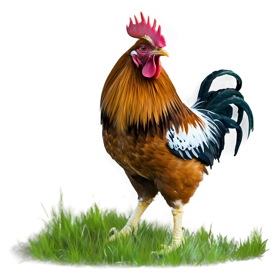 Rooster In Grassland Png 32 PNG image