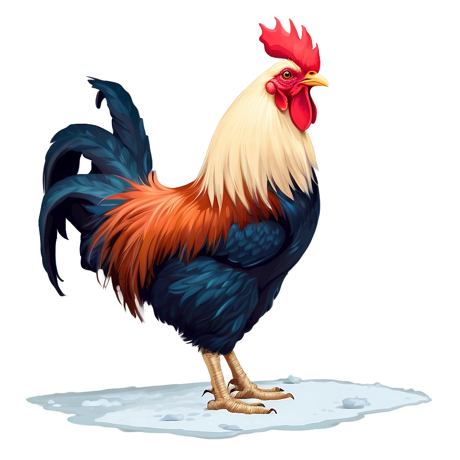 Rooster In Snow Scene Png Qfc85 PNG image