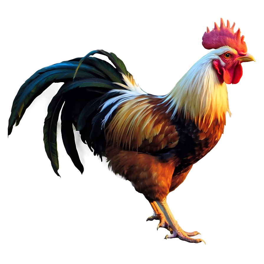 Rooster In Sunrise Scene Png Lit74 PNG image