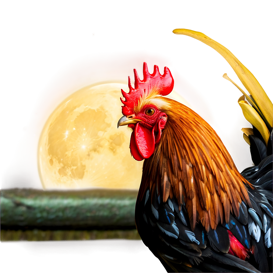 Rooster In The Moonlight Png 86 PNG image