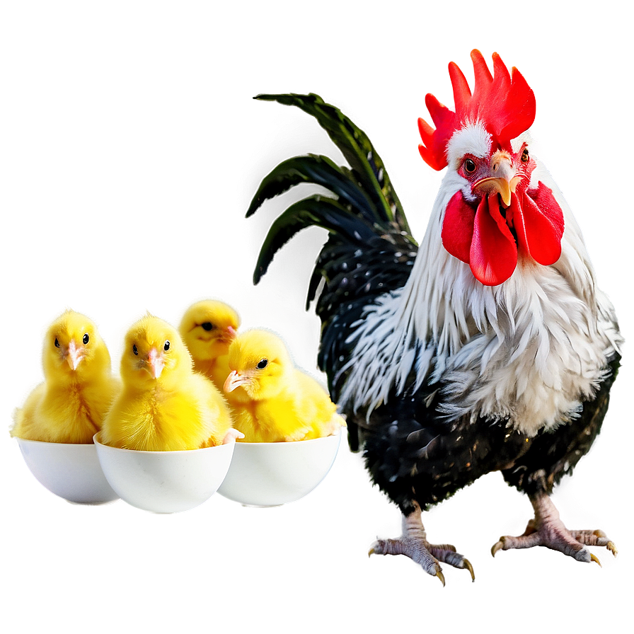 Rooster With Chicks Png 05242024 PNG image