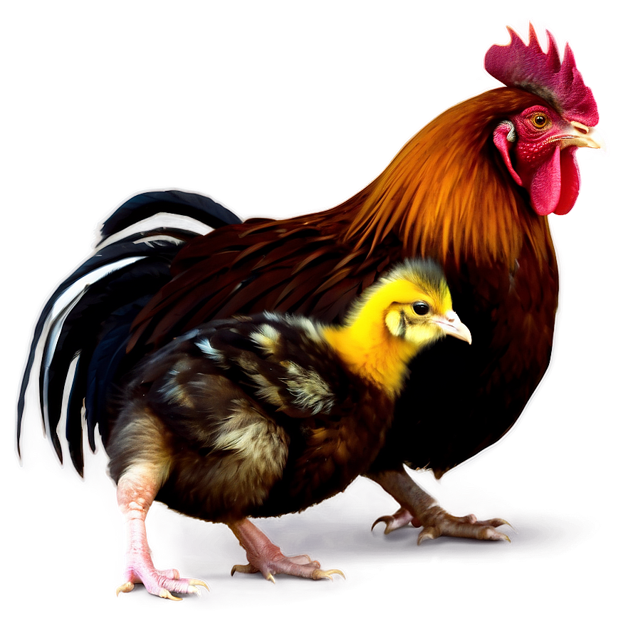 Rooster With Chicks Png Ihu PNG image