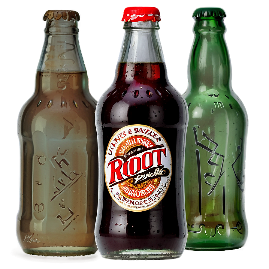 Root Beer In Glass Bottles Png Fol PNG image