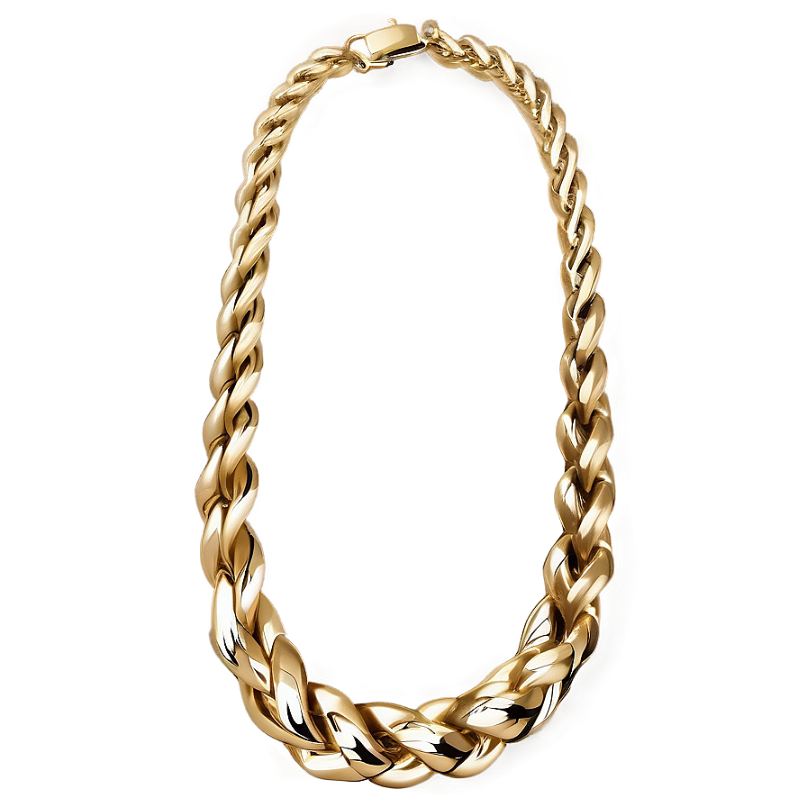 Rope Chain Gold Necklace Png 06122024 PNG image