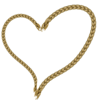 Rope Heart Shapeon Black Background PNG image