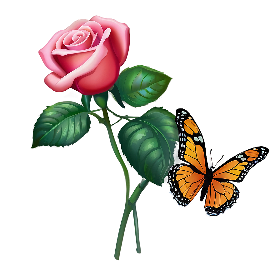 Rose And Butterfly Clipart Png 44 PNG image