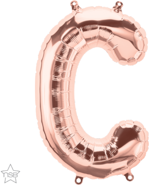 Rose Gold Balloon Letter C PNG image