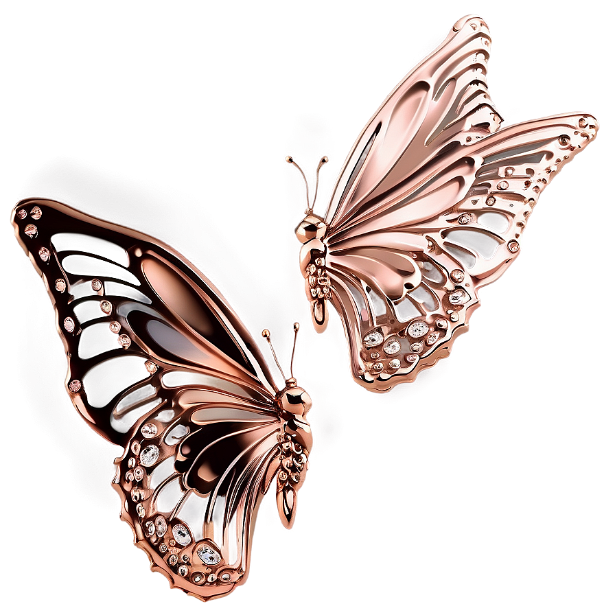 Rose Gold Butterfly Background Png Fcu PNG image