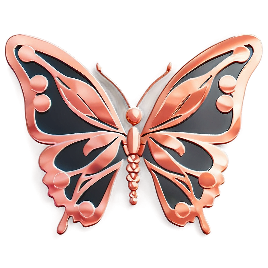 Rose Gold Butterfly Emblem Png Wxw88 PNG image