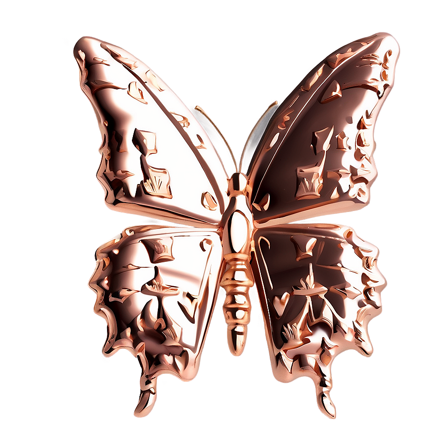 Rose Gold Butterfly Graphic Png 06282024 PNG image