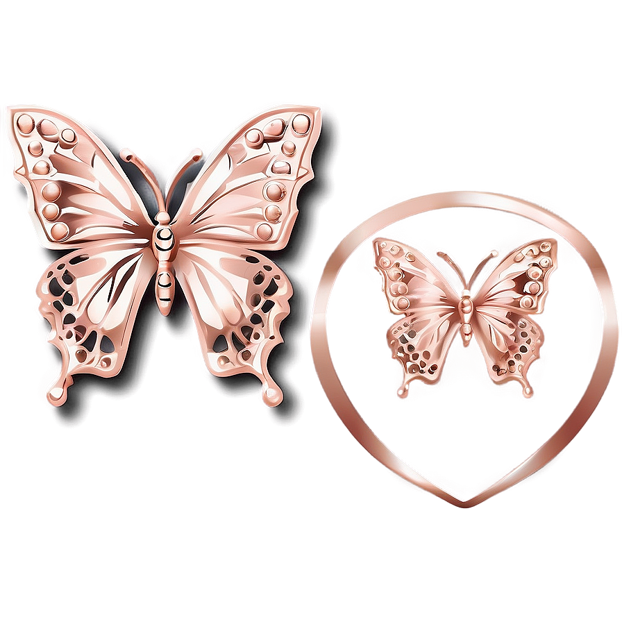 Rose Gold Butterfly Jewelry Png 06282024 PNG image