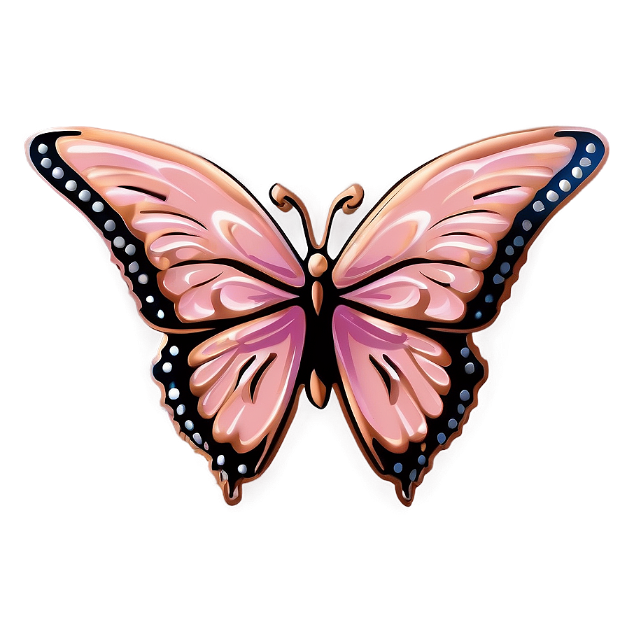 Rose Gold Butterfly Pattern Png 57 PNG image