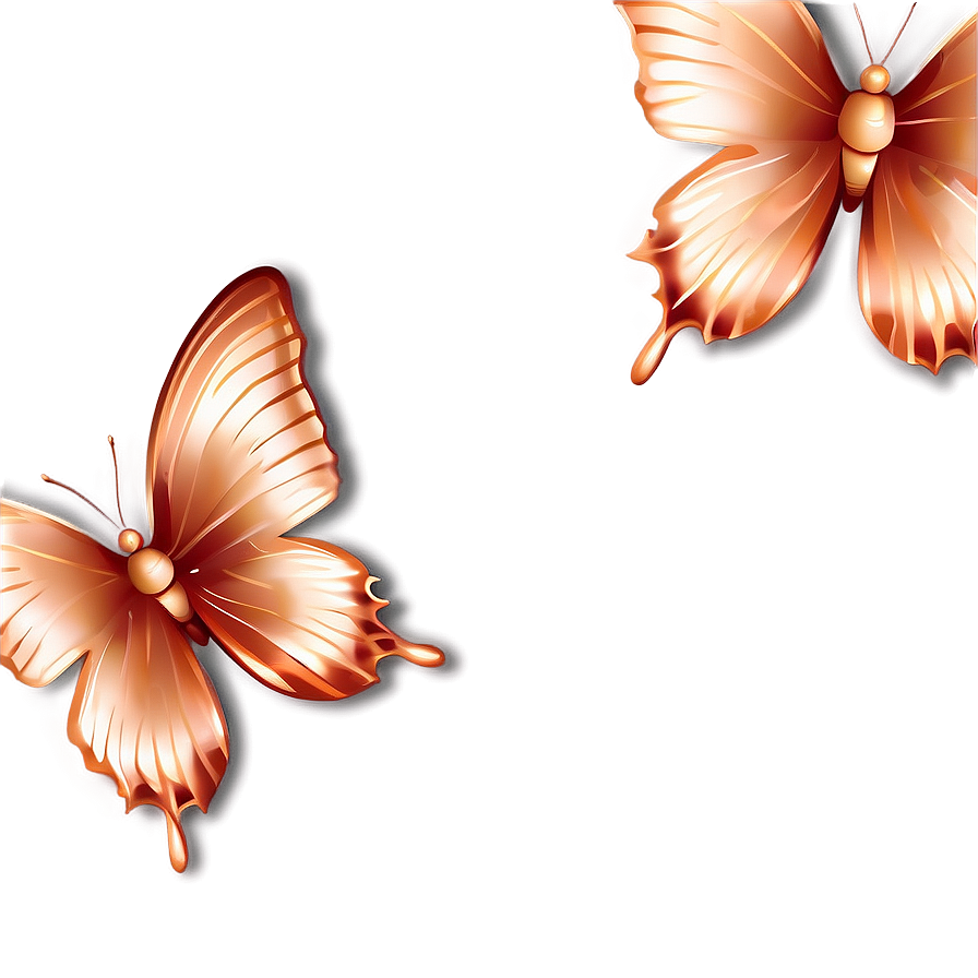 Rose Gold Butterfly Stationery Png 14 PNG image