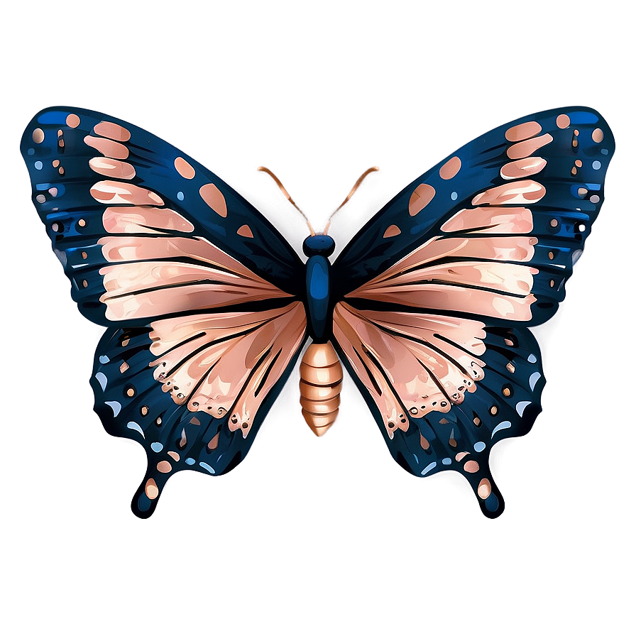 Rose Gold Butterfly Stationery Png Jsg PNG image