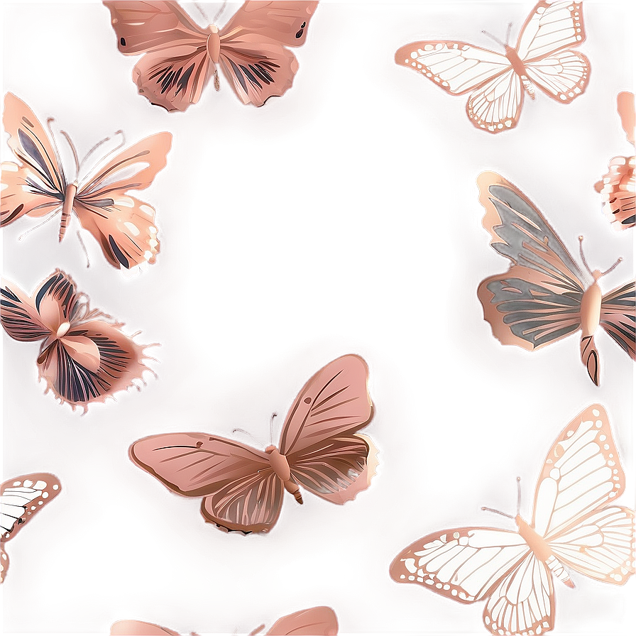 Rose Gold Butterfly Textile Png Tlq42 PNG image