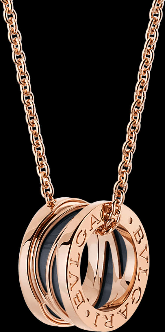 Rose Gold Designer Chain Pendant PNG image