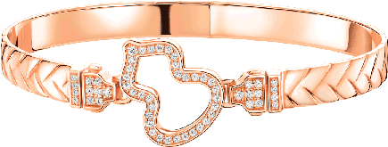Rose Gold Diamond Heart Bracelet PNG image