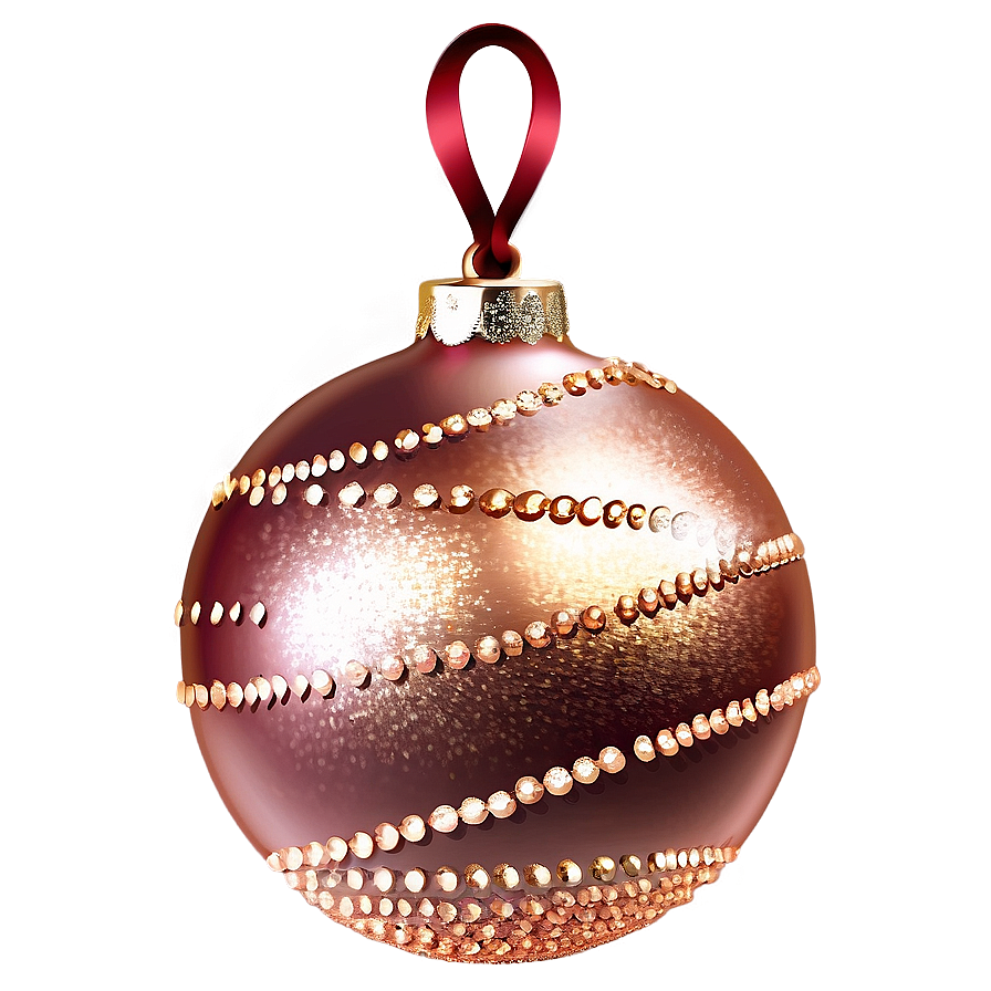 Rose Gold Glitter Christmas Ornaments Png Hjc61 PNG image