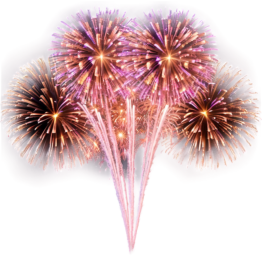 Rose Gold Glitter Fireworks Png 06252024 PNG image