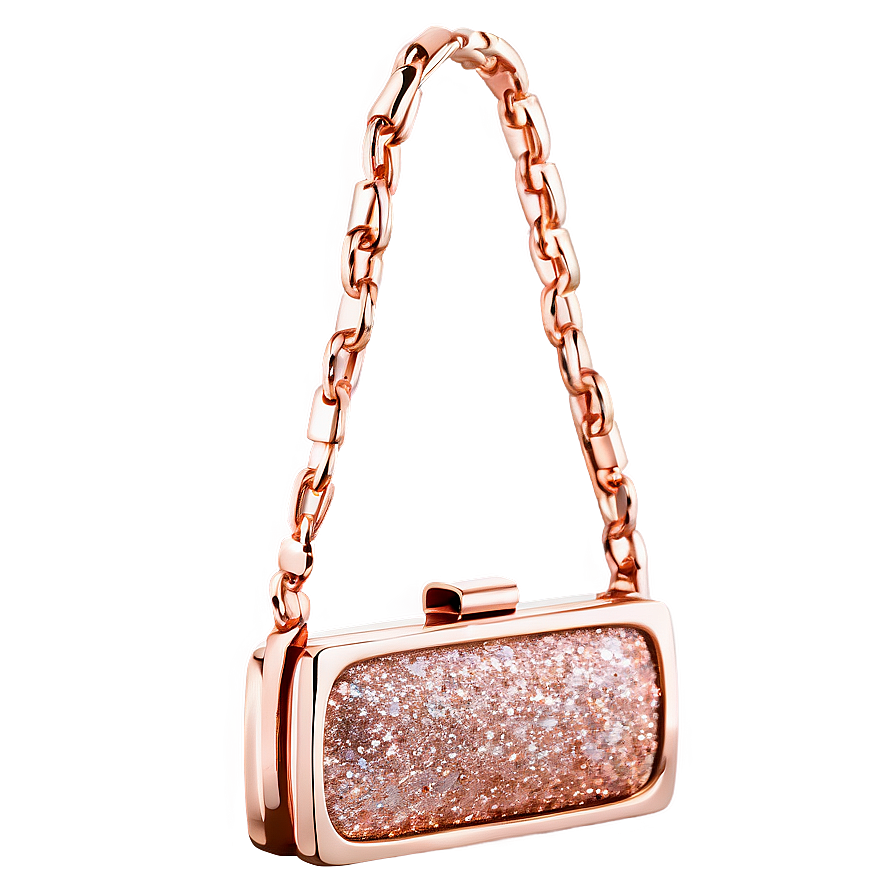 Rose Gold Glitter Handbag Png 06252024 PNG image