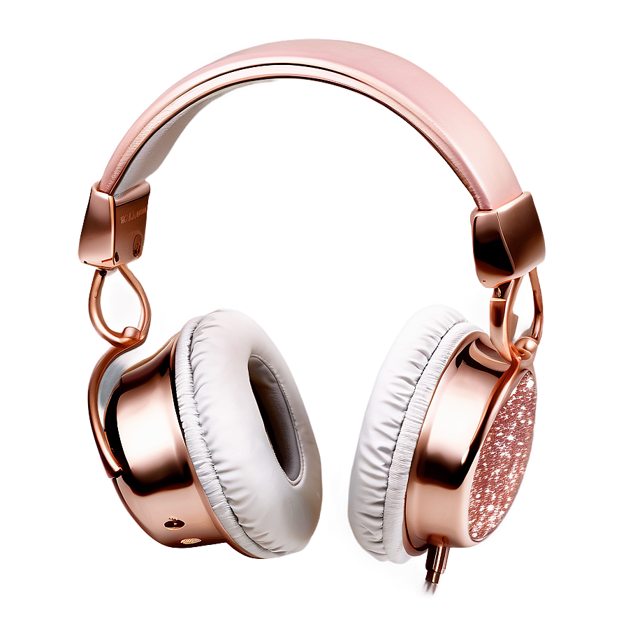 Rose Gold Glitter Headphones Png Dhd PNG image