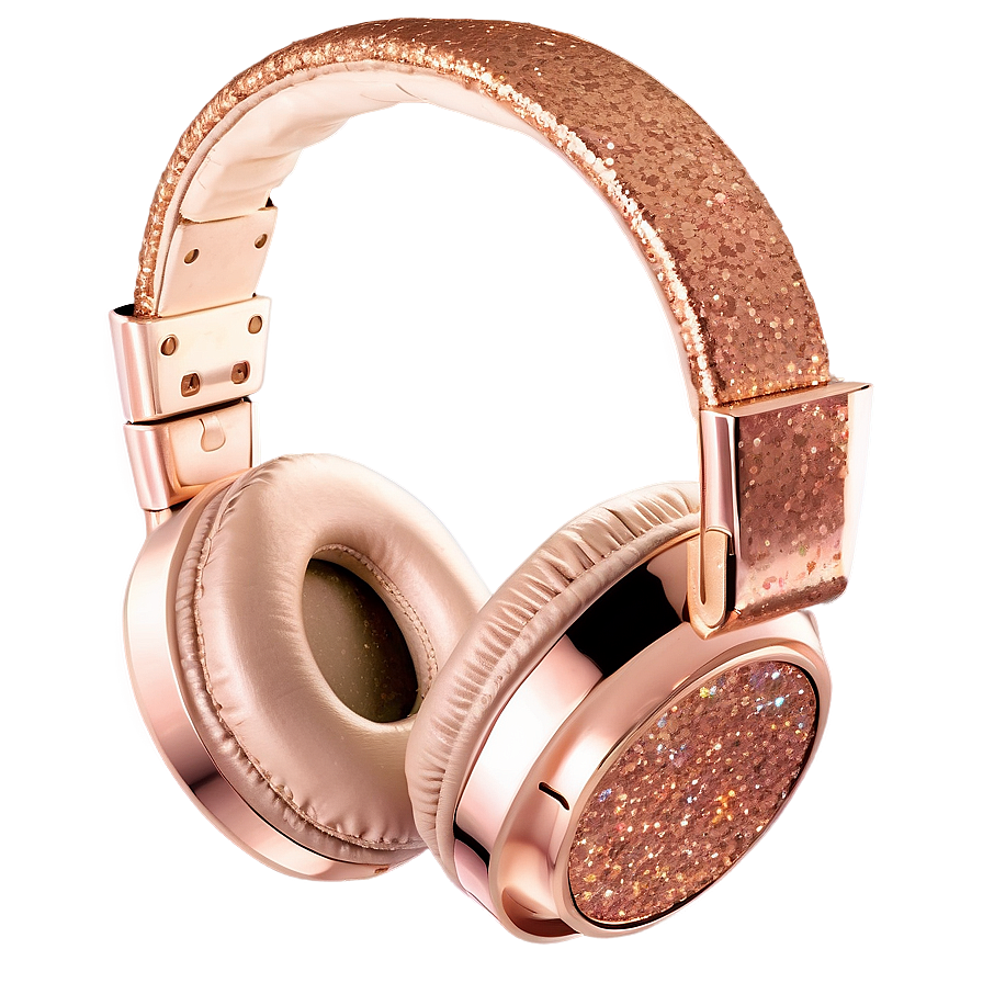 Rose Gold Glitter Headphones Png Hgi PNG image