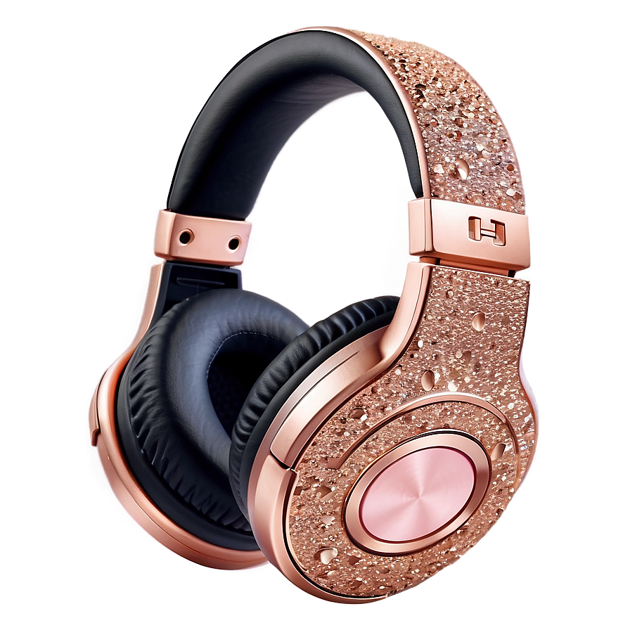 Rose Gold Glitter Headphones Png Msc PNG image