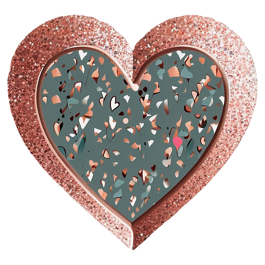 Rose Gold Glitter Heart Design Png 56 PNG image