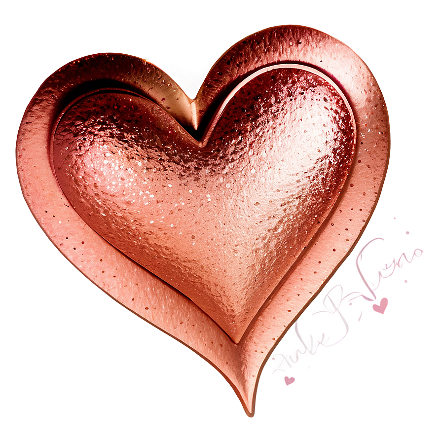 Rose Gold Glitter Heart Design Png Ugm PNG image