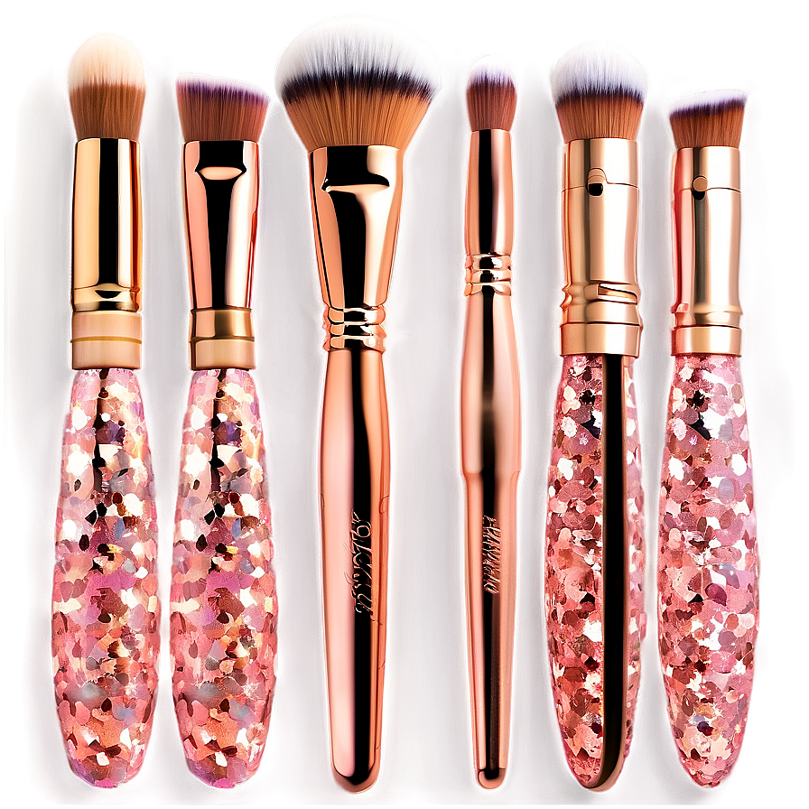 Rose Gold Glitter Makeup Brushes Png 47 PNG image