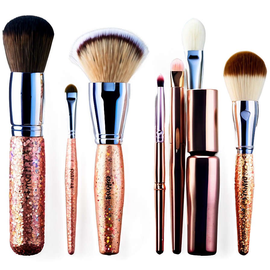 Rose Gold Glitter Makeup Brushes Png Lds PNG image