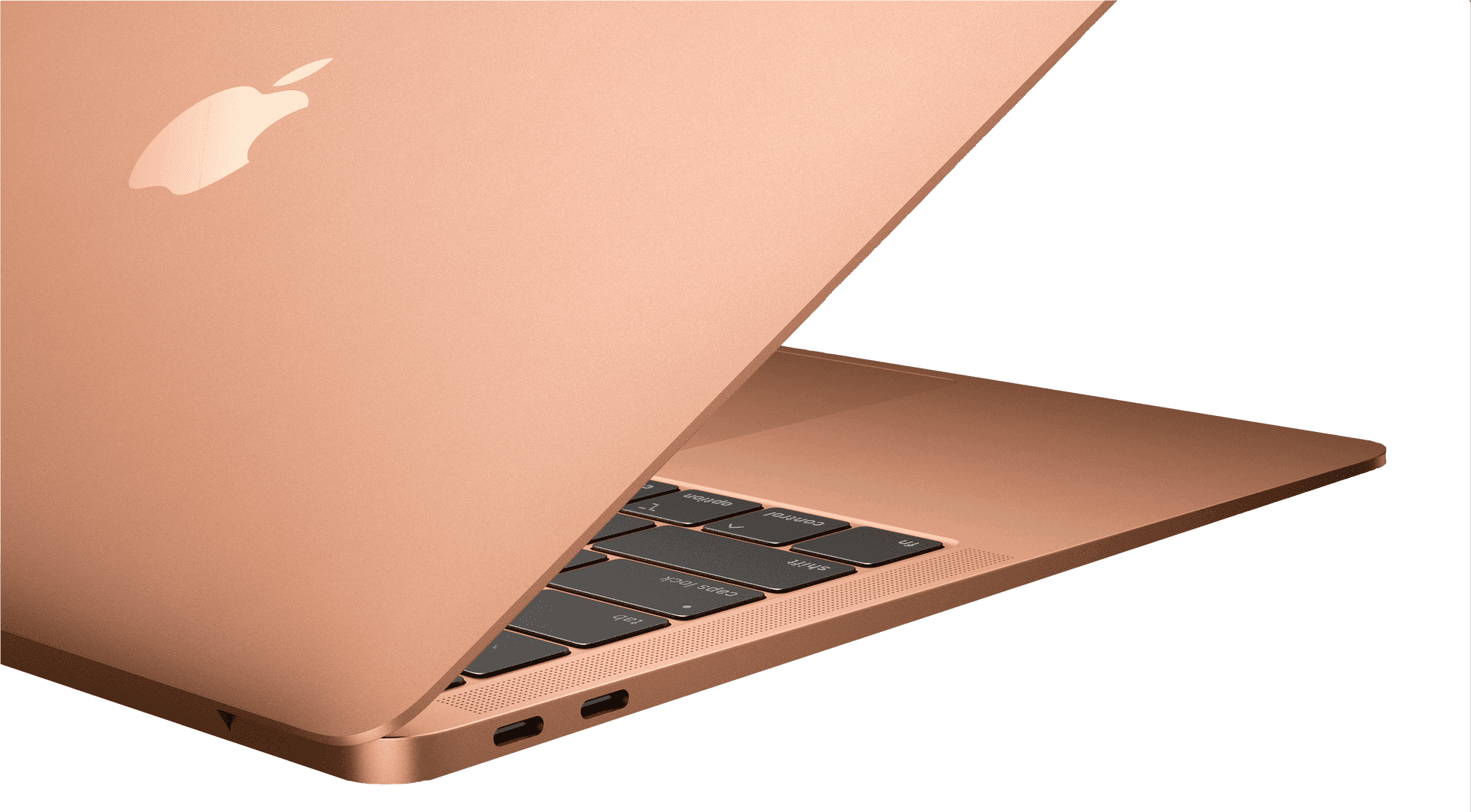 Rose Gold Mac Book Open Angle PNG image